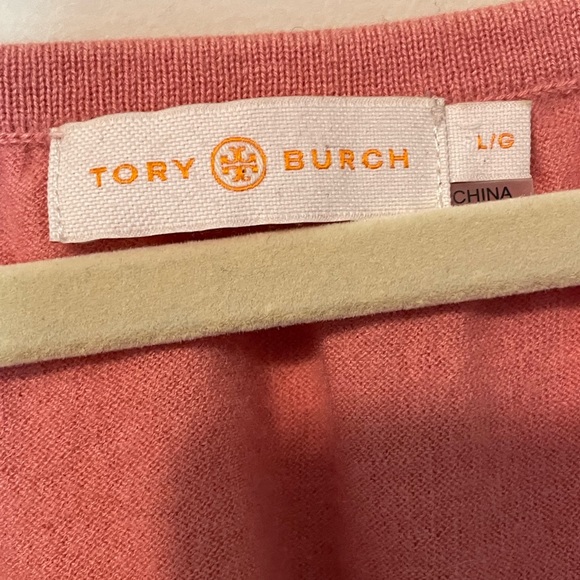 Tory Burch Sweater, Pink (salmon), size large, long sleeves - Picture 2 of 3